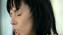 teen babe casually drops down on a thick hard rod