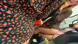 Hey, this teen girl totally worked out that purchase in the shopping center's locker room, getting cum in her mouth! 😏