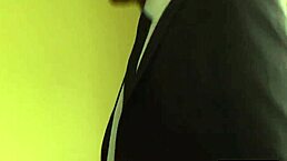 stockinged uk sub with fake tits undergoes domination session