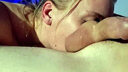 Wife Delivers Intense Sloppy Deepthroat Blowjob on Amateur Cock at Home