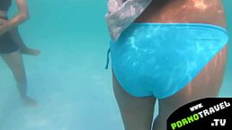 i'm giving a relaxing blowjob underwater with my asian girlfriend and friends