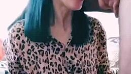 guy enjoys facial cumshot on her