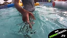 i'm giving a relaxing blowjob underwater with my asian girlfriend and friends