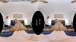 Vrallure Blonde Rides Toy in Cowgirl Position.