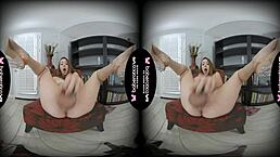 Solo redhead girl arietta adams is about to cum in vr