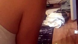 wife secretly fucks a huge black dildo in her solo playtime