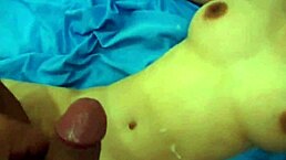 watch the pov as the asian pussy gets banged in missionary position, close-up on big tits