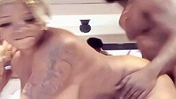 Amazing backshots fucking Princess Hayze hard at the party, ebony ass on display.