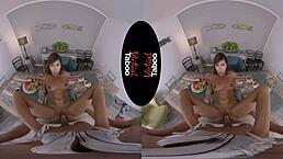 brunette gives handjob during healthy breakfast taboo scene