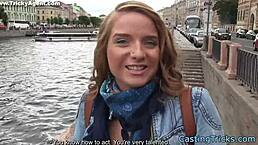 Casting amateur babe gets her tight hole drilled hard.