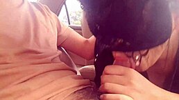 thai girl sucks boyfriend's dick in the car