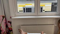 Watch this blonde babe give a deep waxing to my horny penis up close in reality fetish style