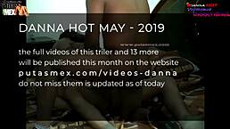 Danna intensely takes two cocks in her ass.