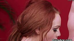 wicked stunner gets cumshot on face while sucking jizz