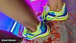 food fetish crush with dirty sneakers