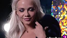 Elsa Jean's fun striptease after posing.