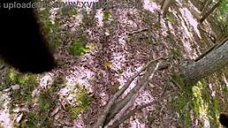 is nina rivera playing with her glass dildo on camping?