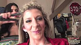 Sara jay gets her big tits creampied with thick black cum backstage! 😜