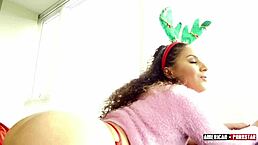 naughty latina fucks stepbrother on christmas