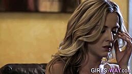 beautiful lesbians in glasses say, 'let's have some girl on girl fun with big tits'