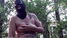 Françoise in the forest indulging in bdsm activities