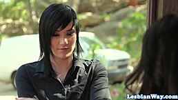 A beautiful babe enjoys using her strapon to pleasure her cute girlfriend orally in their intimate moments