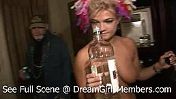 two slutty blondes partying naked in mardi gras hotel room 😎