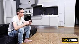 anna krowe rides her stepbrother's cock in cowgirl position.