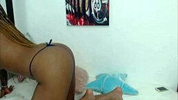 Sexy ebony on webcam, what naughty things is she doing?