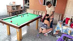 my freinds play pool while one mets his dick in my mouth