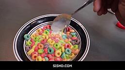 Shoving fingers and cock in stepsister's pussy and mouth 😏