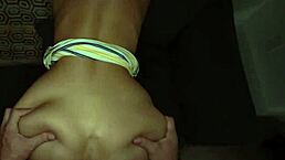 Hey, babysitter stripped, teased with monster cock, deepthroat and handjob before fucking!