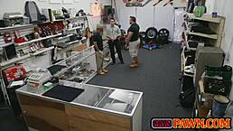 Hot gay sex in the pawnshop with twinks anal and blowjobs.