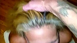 My blonde wife says she wants me to pee in her mouth during our amateur blowjob