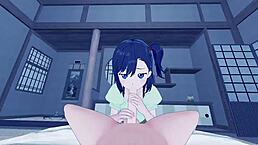 Pov nighttime sex with Hikage Miyauchi in doggystyle and anal! 😈