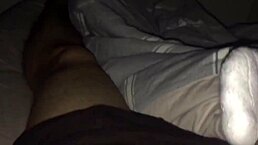 Beautiful Colleague In White Stockings Delivers Footjob Leading To Intense Cumshot.