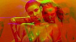 Blonde Short-Haired Babe with Big Tits Teases in Oiled-Up Hypno PMV