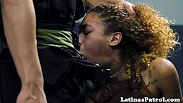 Latina rides immigration officer's cock