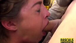 Teen Caught in a Harsh Threeway with Domination and Throat Action.