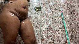 Morena With Big Tits Showing Off In Shower, Want To See Her Cum?