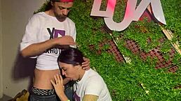 Brazilian babe sucks dick in swing house