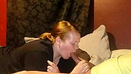 blowjob in the bedroom with milf