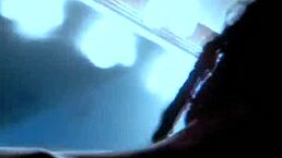 Skinny girl with dreadlocks films homemade video