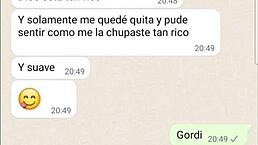 Chatting with my girlfriend about our intimate moments on web chat.