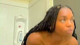 Black Girl Enjoys a Relaxing Shower Bathing Session