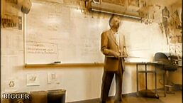 Student stuffs her bald pussy for teacher in plaid skirt