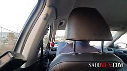 teen with huge tits sucks my cock until taxi driver catches us