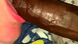 That white girl is sucking big black cock so sloppy in Stockton