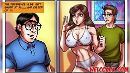 swapping milfs in bed with nerd stallion, two crazy girls craving sex