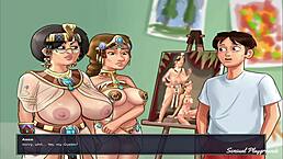 summertime saga painting two cute babes in art class